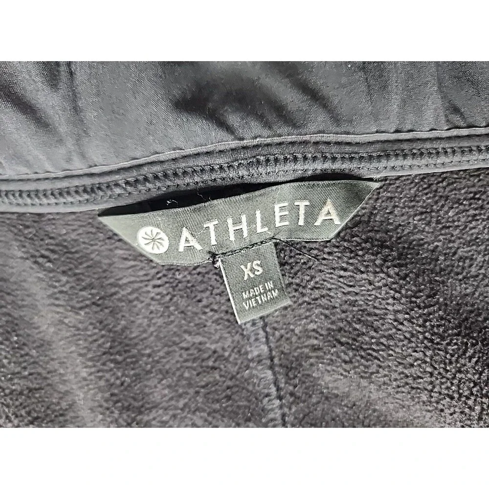 Athleta Womens Black Long Sleeve Home Town Full Zip Stretch Hoodie Jacket XS
